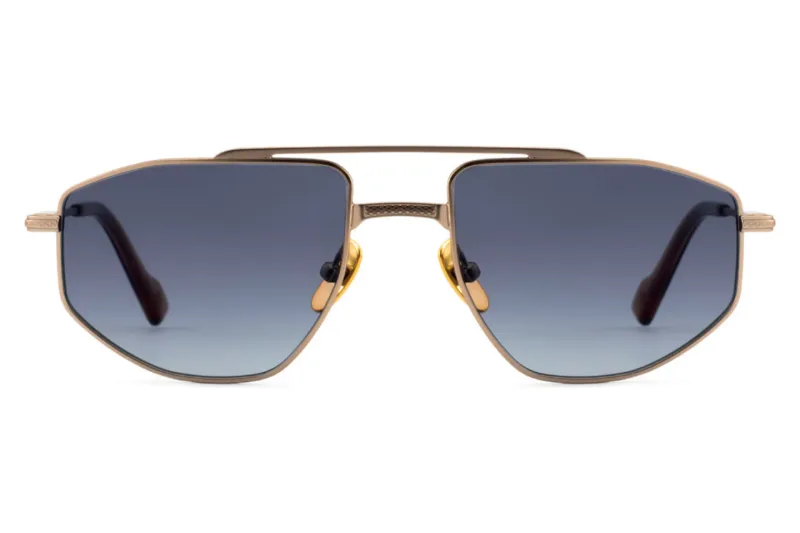 David Jones 0493S sunglasses in brown bronze metal with grey gradient lenses, front view