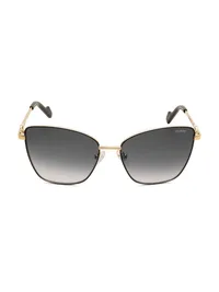 Guess GU00375 cat-eye sunglasses in black and gold (02F), front view