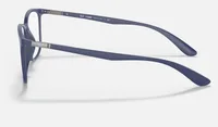 Ray-Ban RX7199 Liteforce eyeglasses in matte dark blue (5207), side profile view
