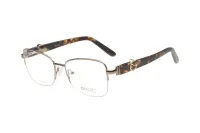 Scott SC5778 C4 rose gold half-rim square eyeglass frame with tortoiseshell temples, front three-quarter view