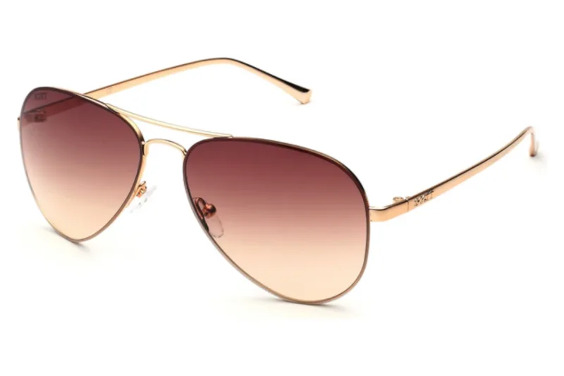 Scott SC2692 Jaxon gold metal aviator sunglasses with brown gradient lenses, front three-quarter view