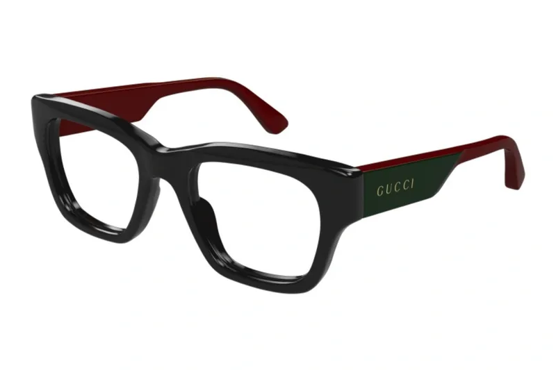 Gucci Frame GG1669O in Black / Red (010), front three-quarter view