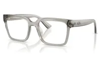 Armani Exchange AX3133U eyeglasses in shiny transparent grey (8394), front three-quarter view