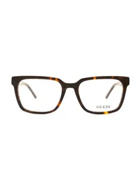 Guess GU50286 square acetate eyeglasses in 052 dark havana, front view