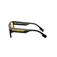 Burberry Knight BE4358 sunglasses in Black / Yellow (300185), side view of the temple