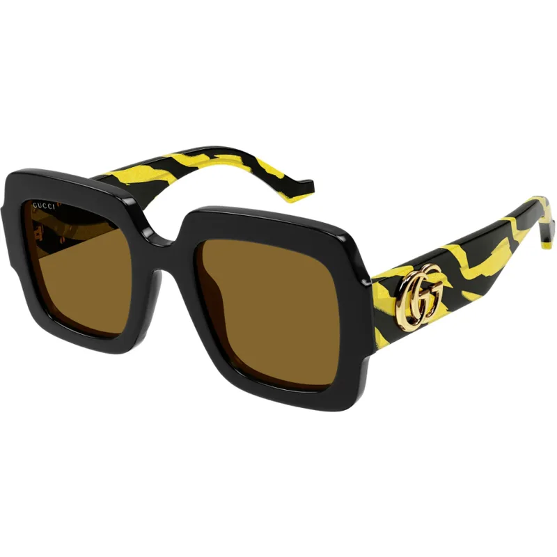 Gucci Sunglasses GG1547S in Black Yellow (004), front three-quarter view