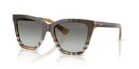 Burberry BE4470 sunglasses in Check Sand with grey gradient lenses (420211), front three-quarter view
