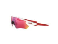 Oakley Radar EV Path OO9208 sunglasses, Polished White frame with red temples and Prizm Road lens, temple and side view