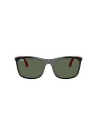 Ray-Ban RB4460I sunglasses in black with dark green lenses (601/71), front view