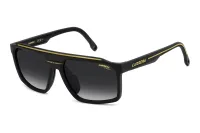 Carrera C Sport 04/S I46 9O matte black and gold flat-top sunglasses with grey gradient lenses, three-quarter view