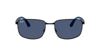 Ray-Ban RB3759I sunglasses in Black with Dark Blue lenses (002/80), front view