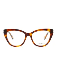 Guess GU50218 cat-eye eyeglasses in havana (052), front view