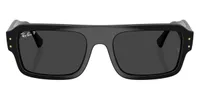 Ray-Ban Sunglasses RB4454 in Black / Polarized Black (667748), front three-quarter view
