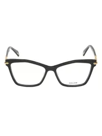Police VPLD21K shiny black cat-eye frame, straight front view