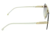 Carrera 1054/S sunglasses in gold (VVP), side profile showing the gold Carrera hinge block and white temples