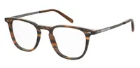 Seventh Street 7A 086 square eyeglasses in brown horn (EX4), front three-quarter view