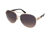 Guess Sunglasses GU00158 in Shiny Rose Gold / Gradient Smoke (28B), front three-quarter view