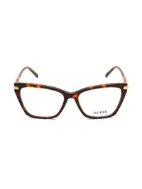 Guess GU50433 052 dark havana cat-eye eyeglasses, front view