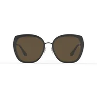Intense Focus ES 1098X sunglasses in colour C-D, charcoal grey frame with brown lenses, front view