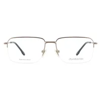 David Jones DJ0463 C1 gunmetal half-rim rectangular eyeglasses, straight front view