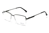 Scott SC5363 C3 gunmetal and black half-rim rectangular metal eyeglass frame, front three-quarter view