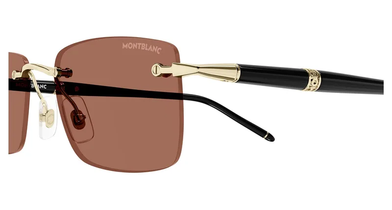 Mont Blanc Sunglasses MB0344S in Gold (007), detail view