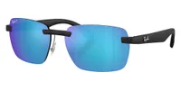 Ray-Ban Sunglasses RB4470CH in Sand Black / Polarized Green Mirrored 601SA1 (601SA1), front three-quarter view