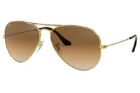 Ray-Ban RB3025I sunglasses in Gold / Light Brown Gradient (001/51), front three-quarter view