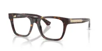 Burberry BE2445 eyeglasses in Dark Havana (4205), angled three-quarter view showing the gold-tone temple detail