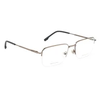 David Jones DJ0463 C1 gunmetal half-rim rectangular eyeglasses, front three-quarter view
