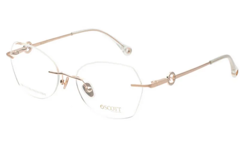 Scott 9045 eyeglasses in Rose Gold (C2), front three-quarter view