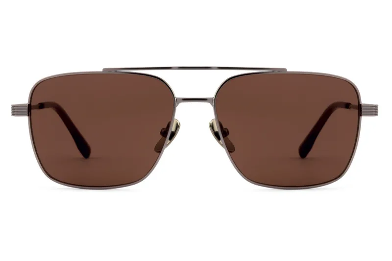 David Jones Sunglasses 470S in Gunmetal / Brown (C4), straight front view