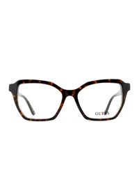 Guess GU50400 dark havana butterfly frame, straight front view