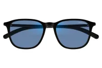 Montblanc MB0386S 001 sunglasses, black frame with blue photochromic lenses, front view