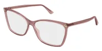 Gucci GG0025O eyeglasses in Pink (018), front three-quarter view