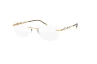Silhouette 4376 6051 gold rimless eyeglasses with crystal-set temple detail, front three-quarter view