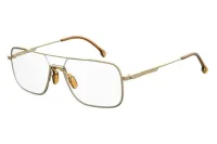 Carrera 1112 eyeglasses in matte gold (AOZ), front three-quarter view