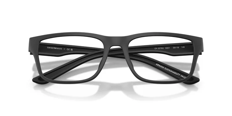 Emporio Armani Frame EA3276U in Matte Black (5001), folded view