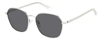 Polaroid PLD 4168/G/S/X sunglasses in Palladium silver with grey polarised lenses (010/M9), front three-quarter view