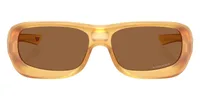 Oakley Sunglasses OO9494 in Matte Transparent Light Curry / Prizm Bronze (05), front three-quarter view
