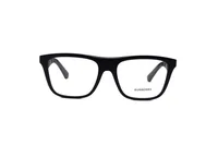 Burberry BE2432U square optical frame in 3464 Matte Black, straight front view