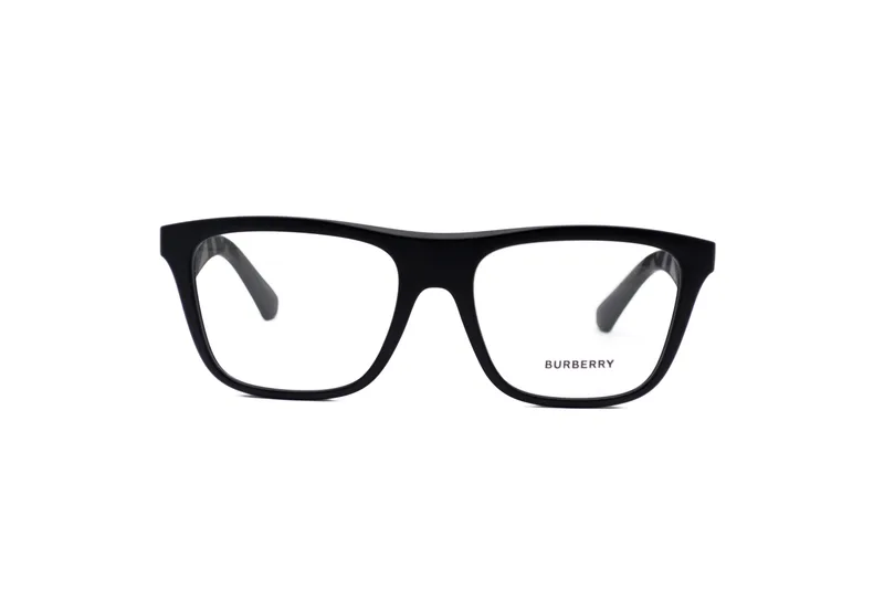 Burberry BE2432U square optical frame in 3464 Matte Black, straight front view