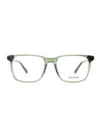 Guess GU50285 transparent green square frame, straight front view