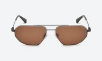 Police SPLF66K 0508 gunmetal double-bridge sunglasses with brown lenses, front view