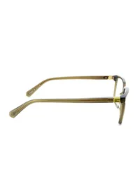 Guess GU50403 096 olive green eyeglasses with gold G hinge, side profile