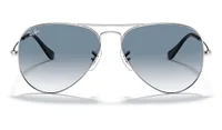 Ray-Ban RB3025 003/3F silver aviator with light blue gradient lenses, front view