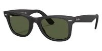 Ray-Ban Sunglasses RB2140F in Black / G-15 Green (901S), front three-quarter view