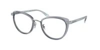 Coach HC5154 eyeglasses in Silver / Transparent Blue (9433), front three-quarter view