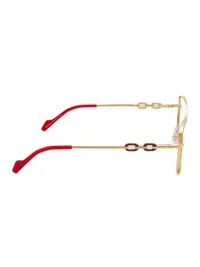 Guess GU50402 066 eyeglasses side view showing chain-link temple and red tip