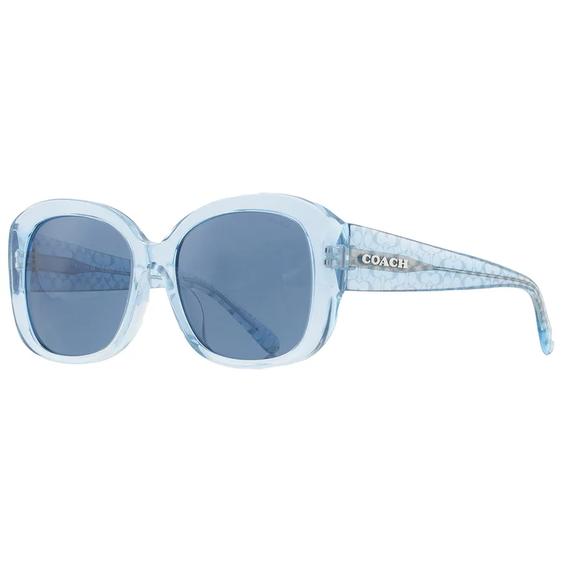 Coach Sunglasses HC8363U in Transparent Blue (574080), front three-quarter view